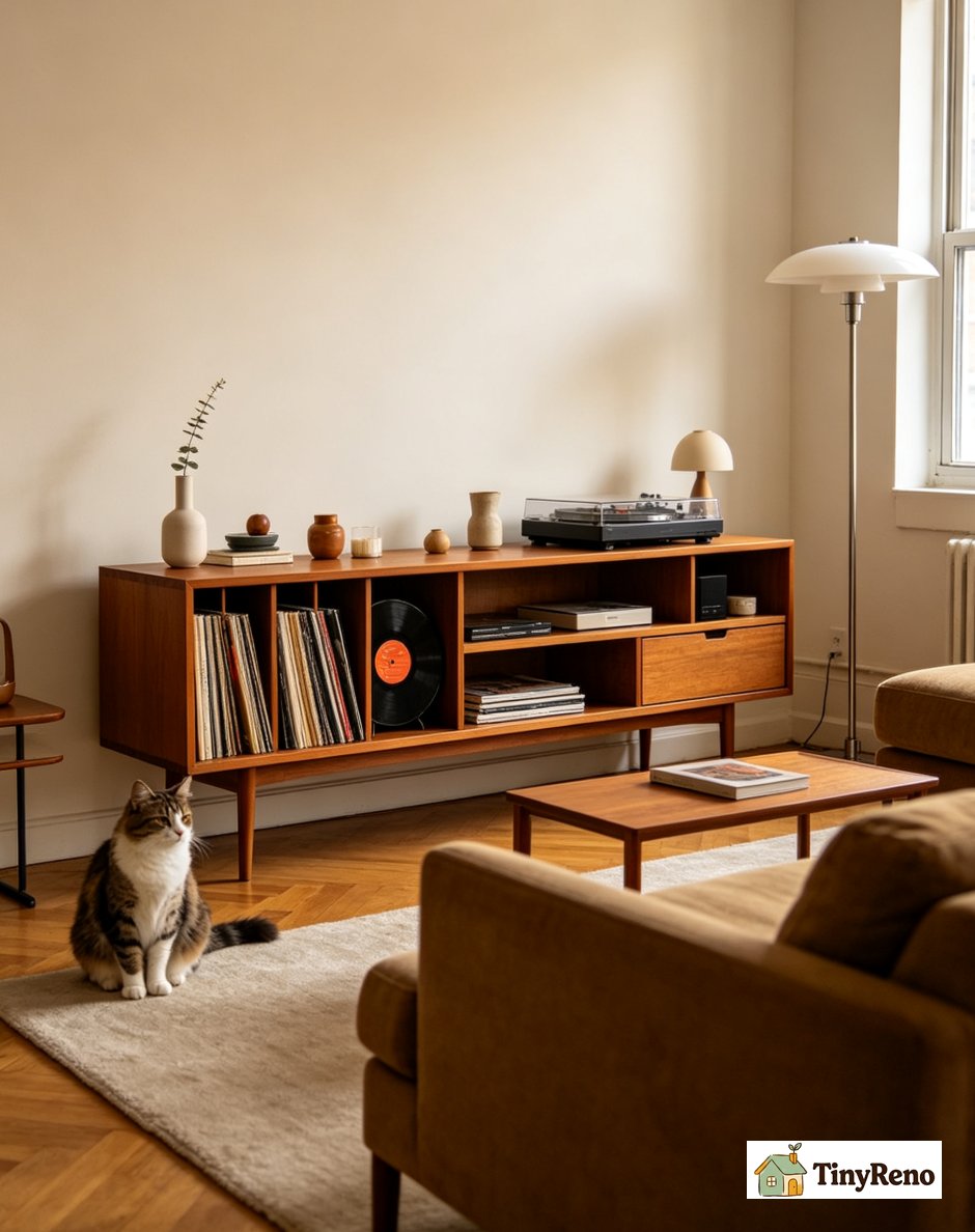 Mid Century Wall Unit:6 Pieces That Actually Work in a Small Living Room