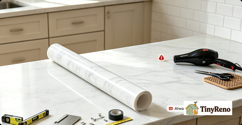 Contact Paper Countertop Transformation