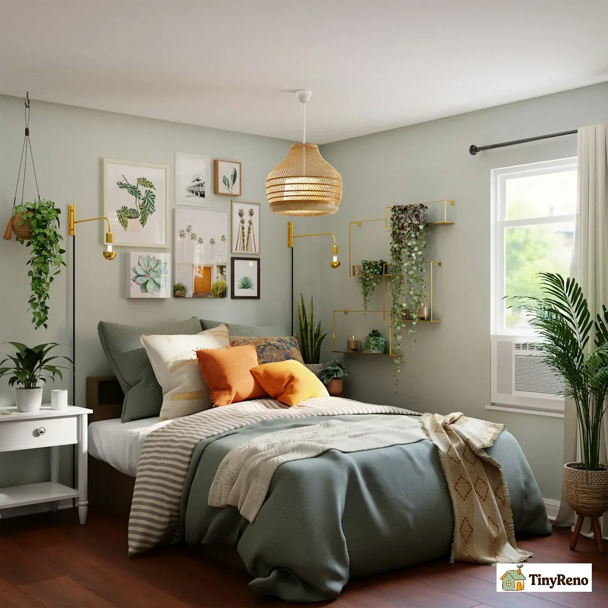 A small living room wall covered in removable wallpaper