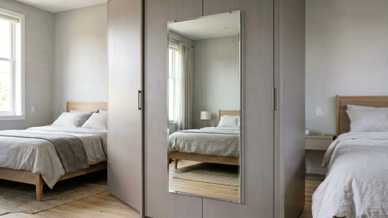 I Stuck a Mirror on My Closet Door — No Drills, No Damage, Just Adhesive
