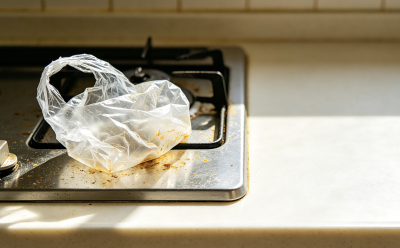 Tried Cleaning Grease with Old Plastic Bags—It’s Stupidly Effective and Completely Free